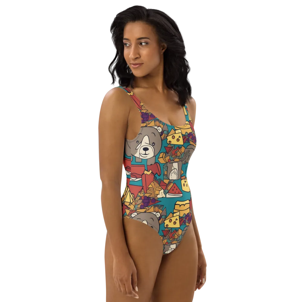 Picnic Pals on One-Piece Swimsuit — Right