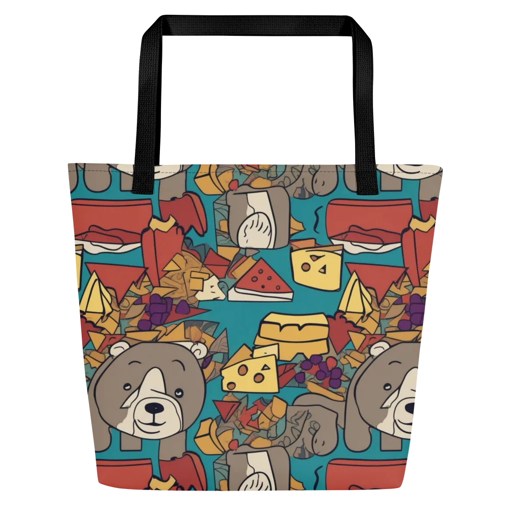 Picnic Pals on Large Tote Bag W/ Pocket — Front