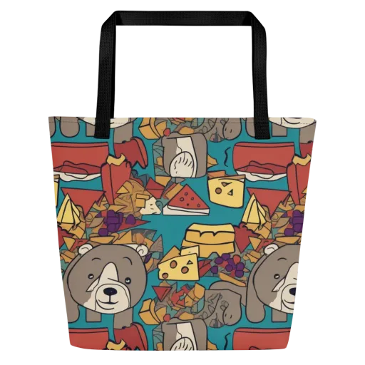 Picnic Pals on a Large Tote Bag W/ Pocket
