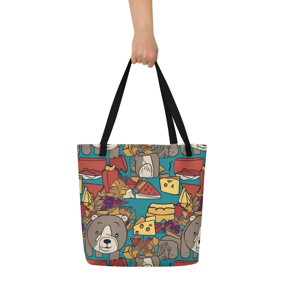 Picnic Pals on Large Tote Bag W/ Pocket — Front