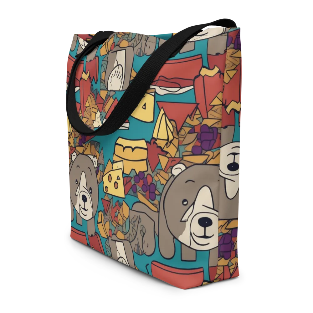 Picnic Pals on Large Tote Bag W/ Pocket — Front