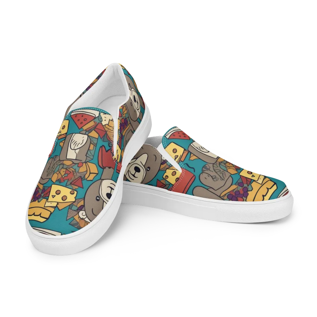 Picnic Pals on Women's Slip-On Canvas Shoes — Left Front