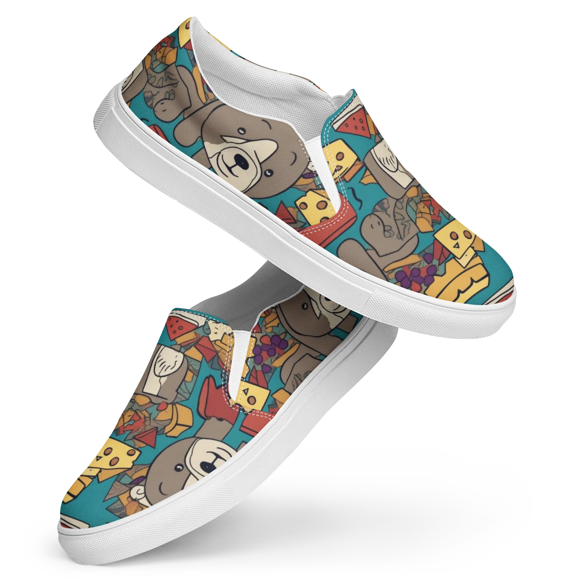 Picnic Pals on Women's Slip-On Canvas Shoes — Front