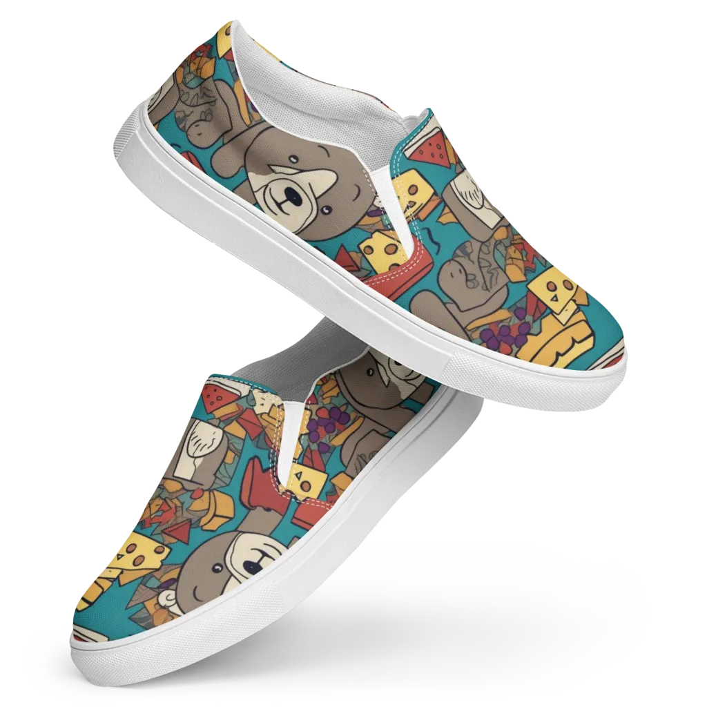Picnic Pals on Women's Slip-On Canvas Shoes — Front