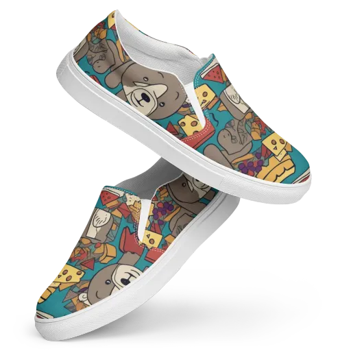 Picnic Pals on a Women's Slip-On Canvas Shoes