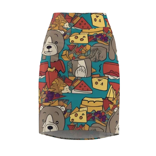 Picnic Pals on a Pencil Skirt
