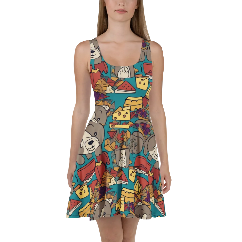 Picnic Pals on Skater Dress — Front