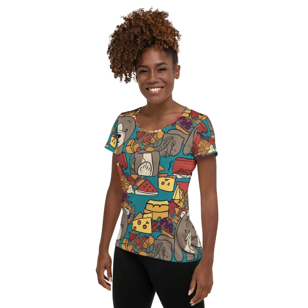 Picnic Pals on Women's Athletic T-Shirt — Left