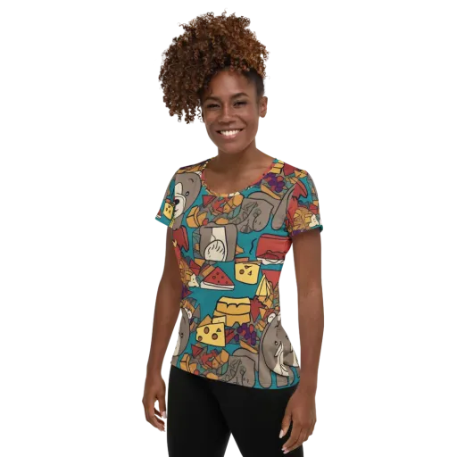 Picnic Pals on a Women's Athletic T-Shirt