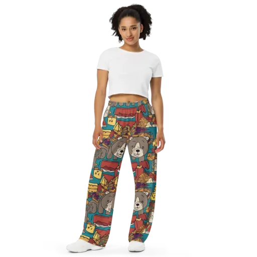 Picnic Pals on a Wide-Leg Pants