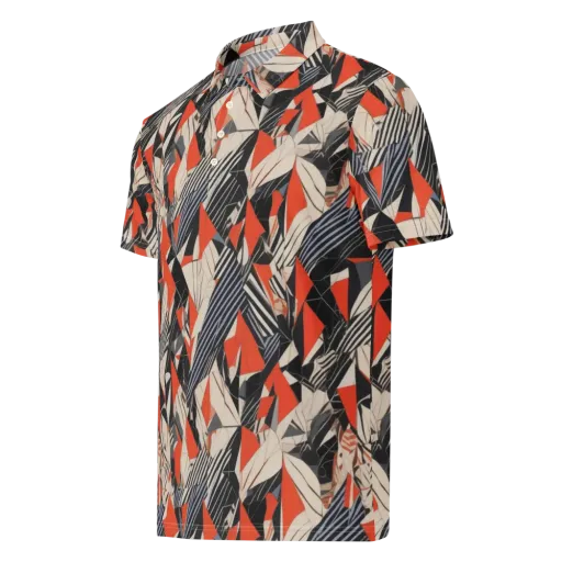 Vermilion Static on a Men's Slim Fit Polo Shirt
