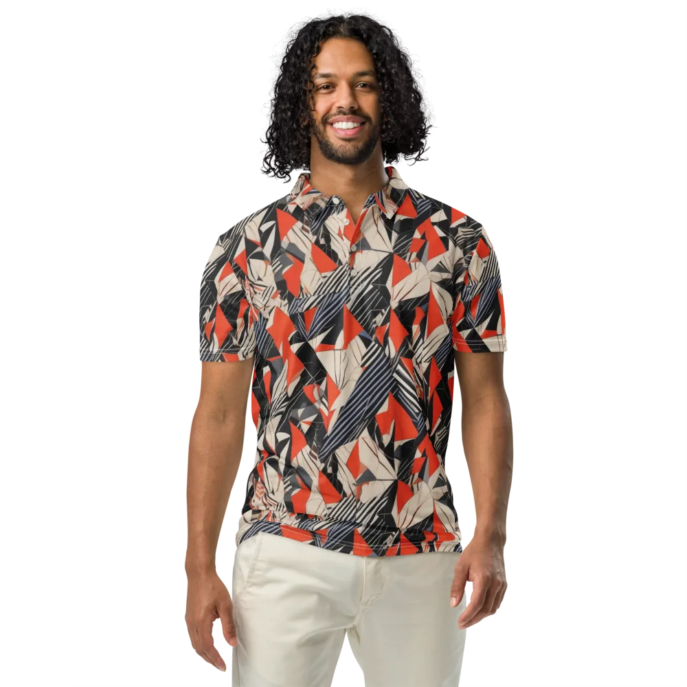Vermilion Static on Men's Slim Fit Polo Shirt — Front