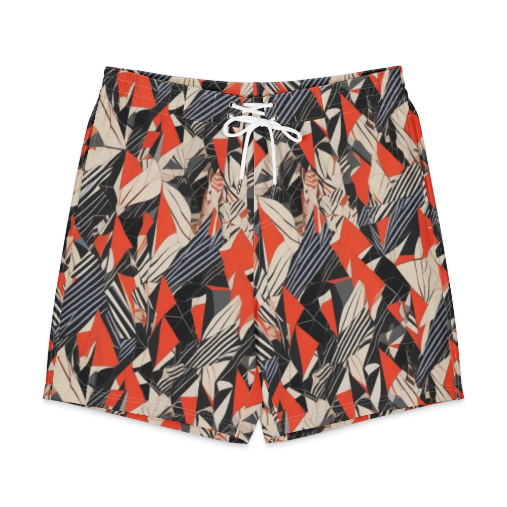 Vermilion Static on Men's Board Shorts — Front