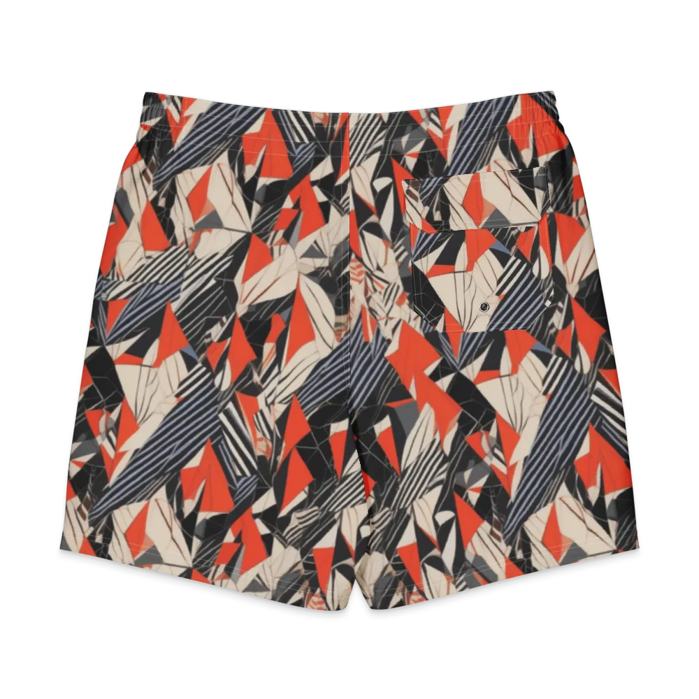 Vermilion Static on Men's Board Shorts — Back