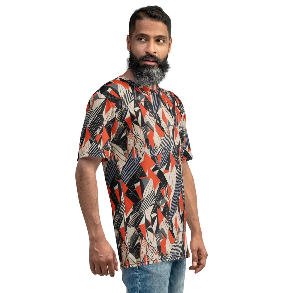 Vermilion Static on Men's Crew Neck T-Shirt — Right