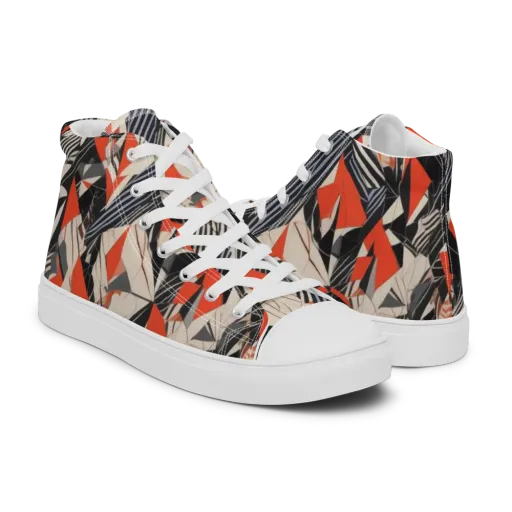 Vermilion Static on a Men's High Top Canvas Shoes