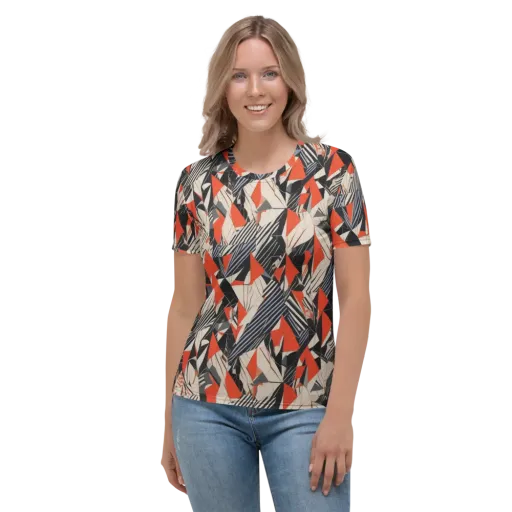 Vermilion Static on a Women's Crew Neck T-Shirt