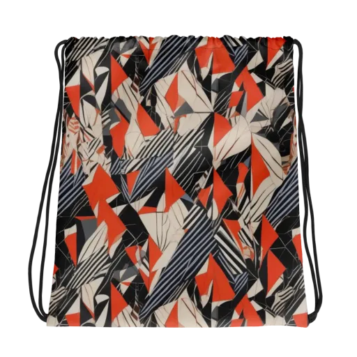 Vermilion Static on a Drawstring Bag