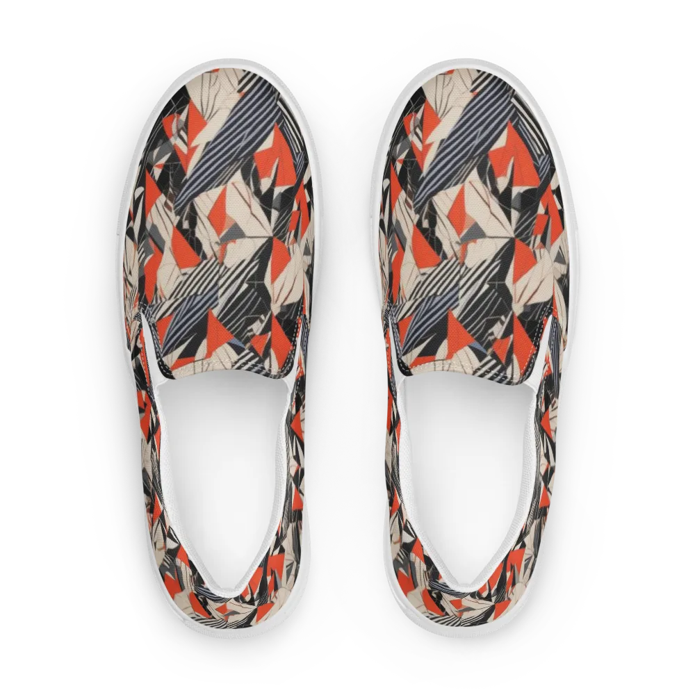 Vermilion Static on Women's Slip-On Canvas Shoes — Front