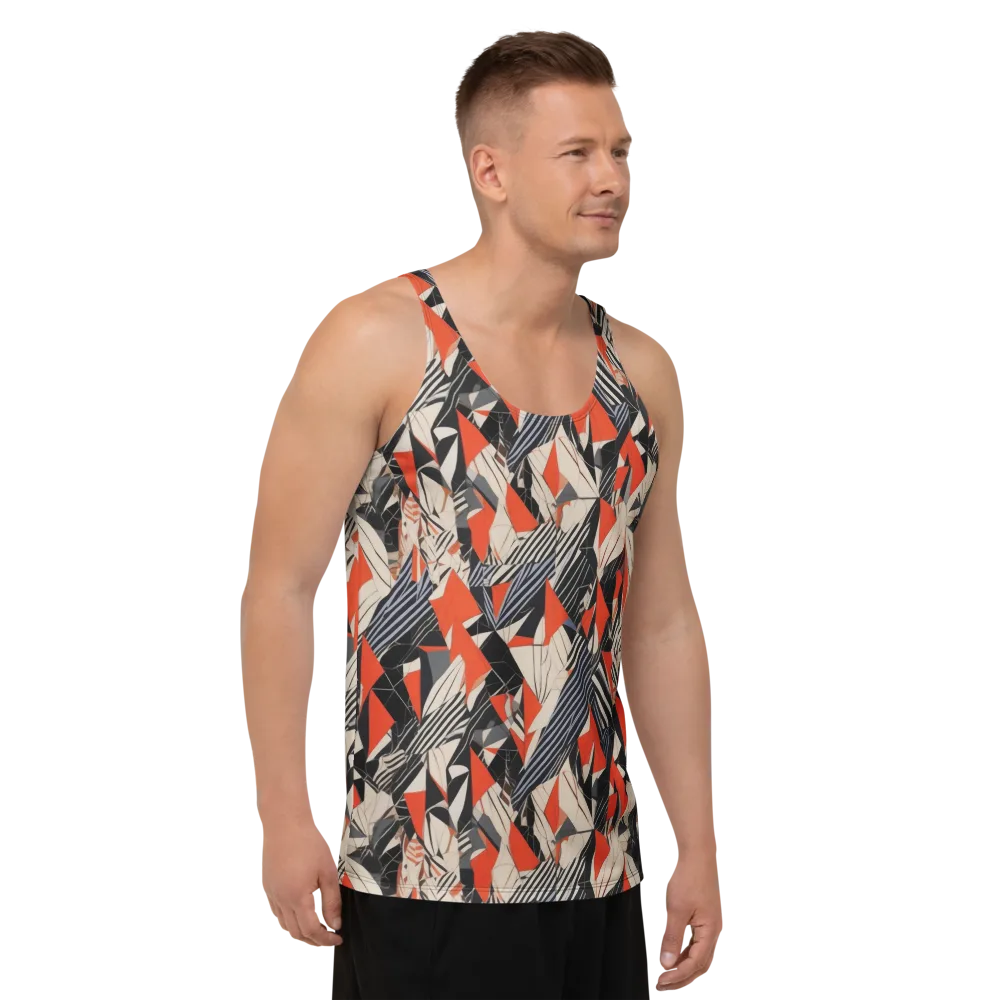 Vermilion Static on Men's Tank Top — Right Front
