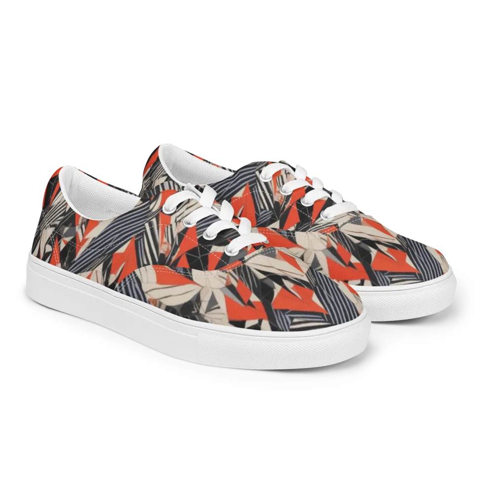 Vermilion Static on Men's Lace-Up Canvas Shoes — Right Front