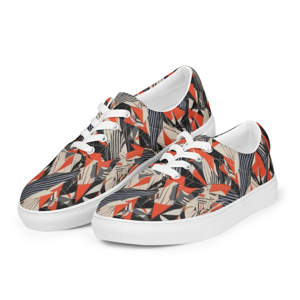Vermilion Static on Men's Lace-Up Canvas Shoes — Left Front