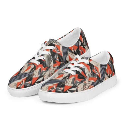 Vermilion Static on a Men's Lace-Up Canvas Shoes