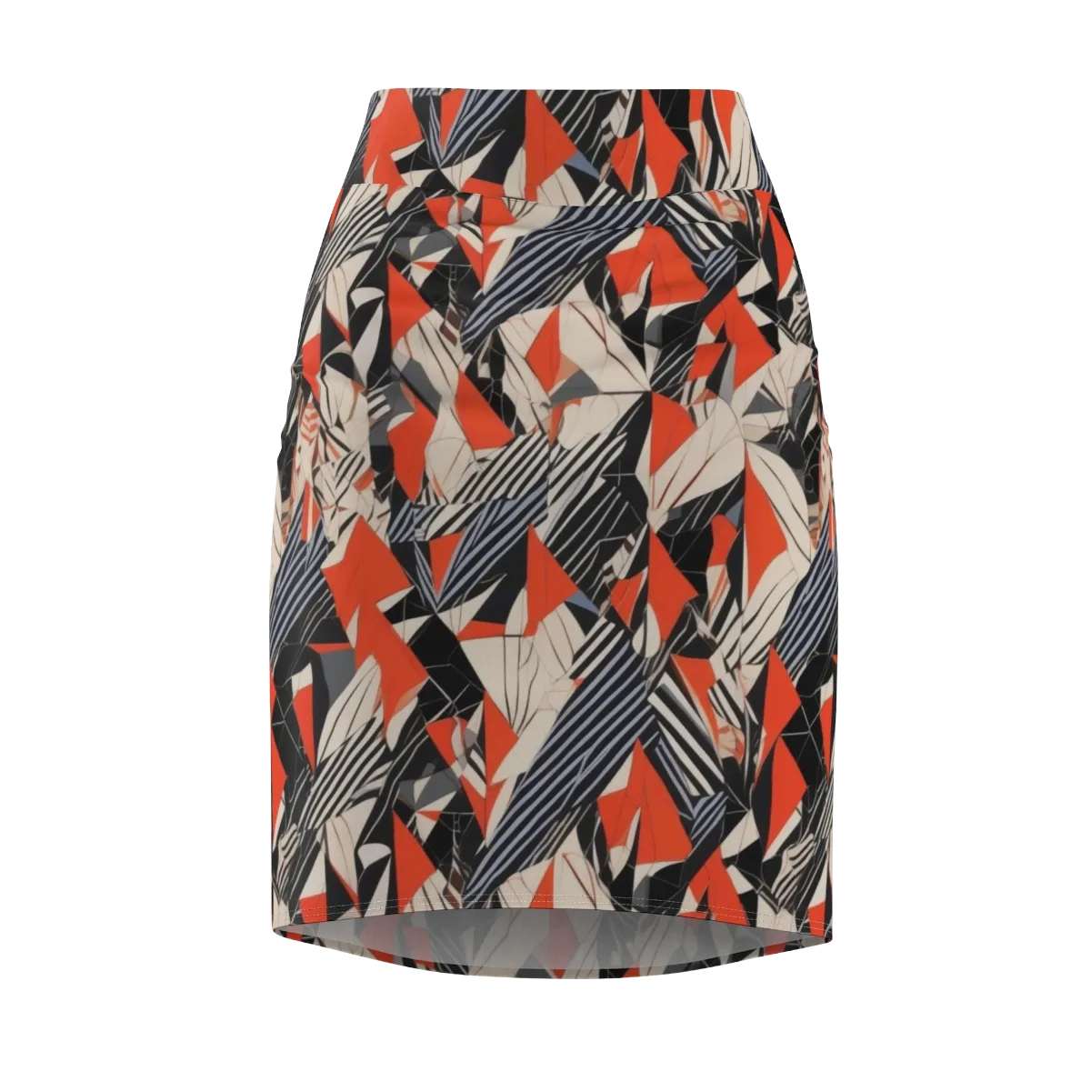 Vermilion Static on Pencil Skirt — Front