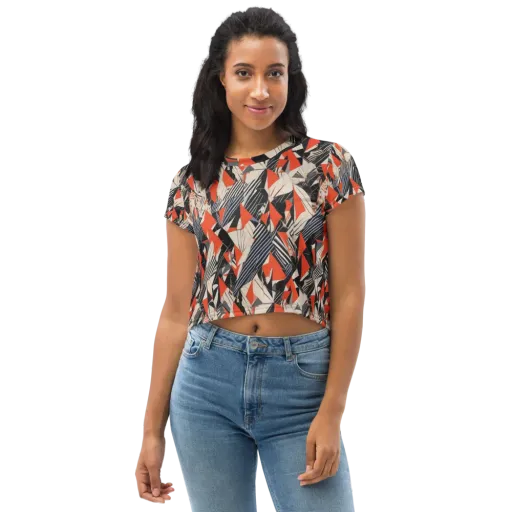 Vermilion Static on a Crop Tee