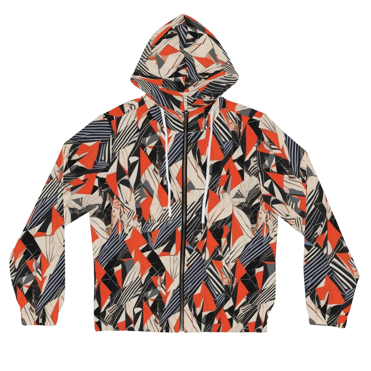 Vermilion Static on Women's Full-Zip Hoodie — Front
