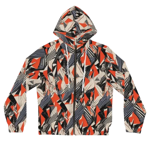 Vermilion Static on a Women's Full-Zip Hoodie