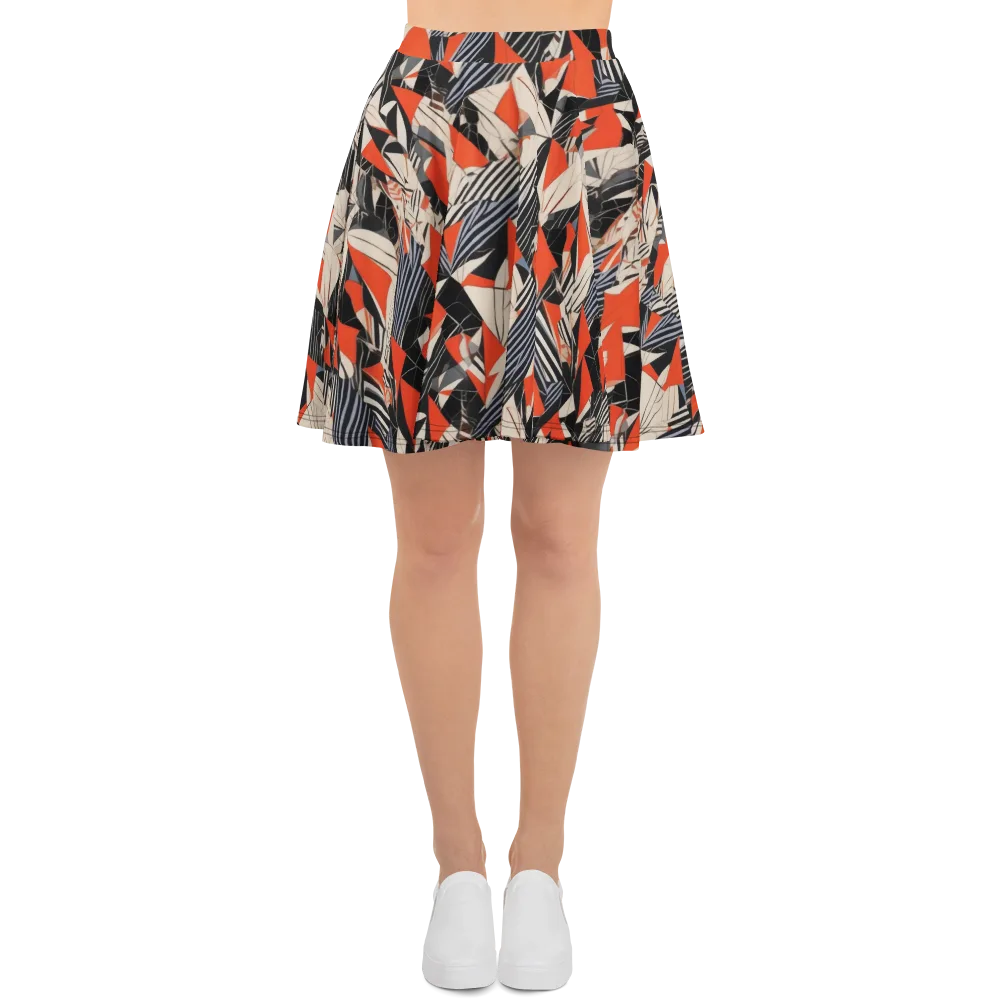 Vermilion Static on Skater Skirt — Front