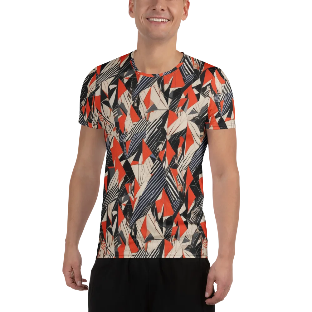 Vermilion Static on Men's Athletic T-Shirt — Front