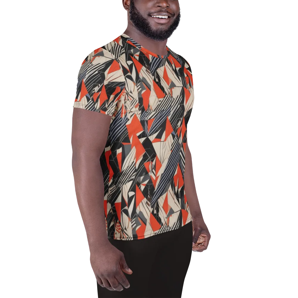 Vermilion Static on Men's Athletic T-Shirt — Right