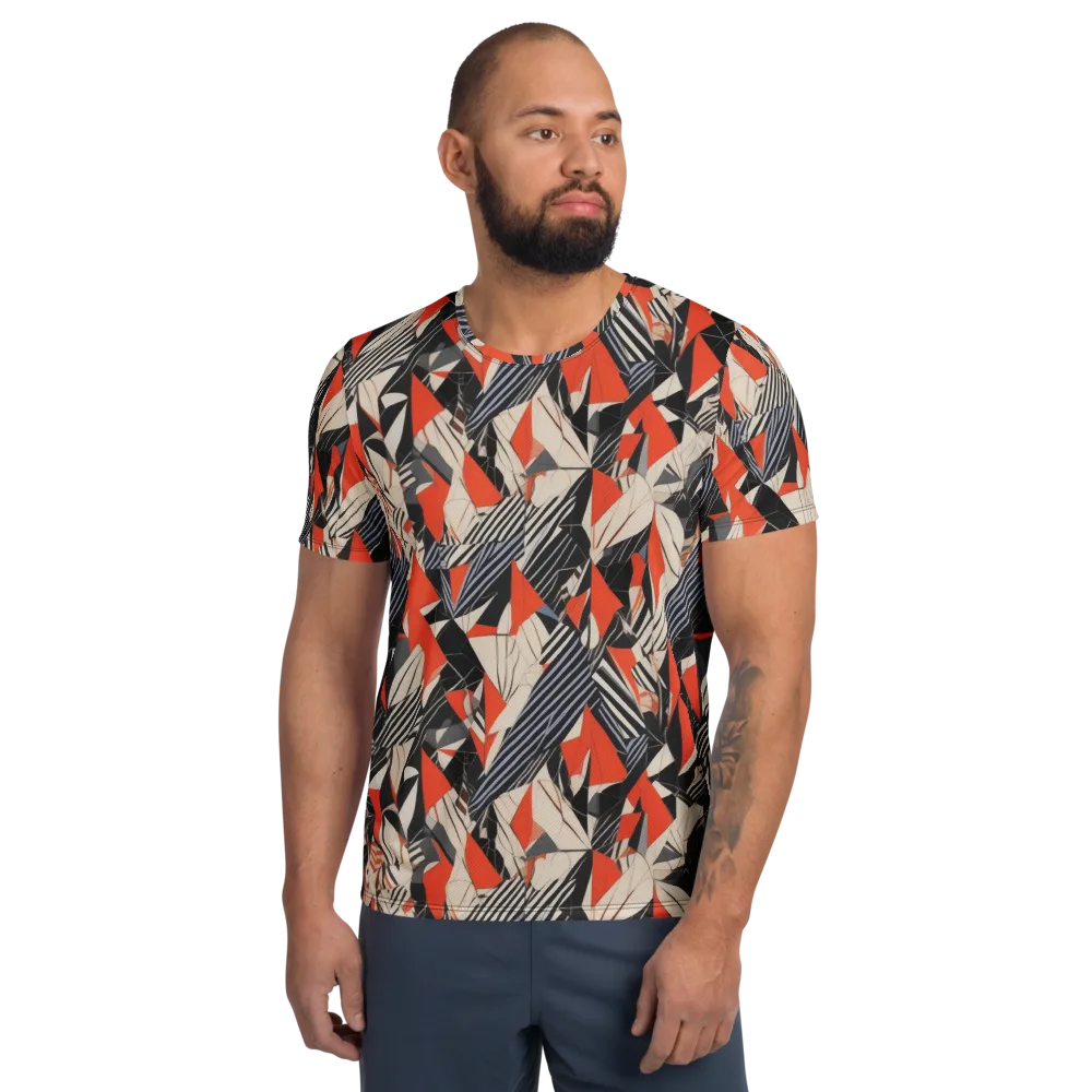 Vermilion Static on Men's Athletic T-Shirt — Front