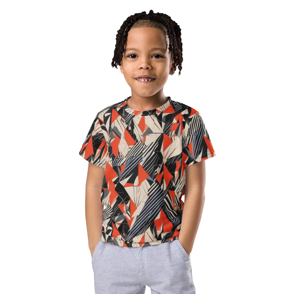 Vermilion Static on Kids Crew Neck T-Shirt — Front