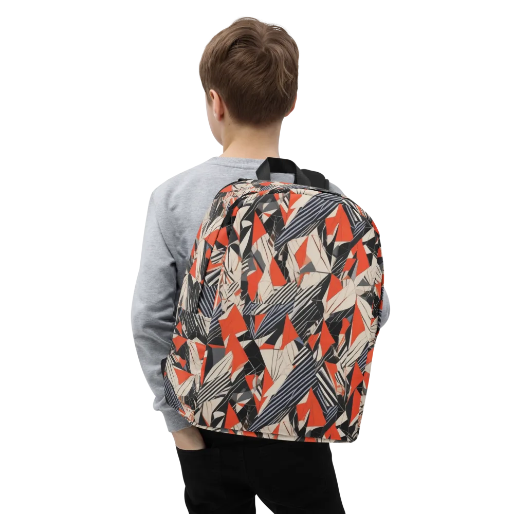 Vermilion Static on Minimalist Backpack — Zoomed-in