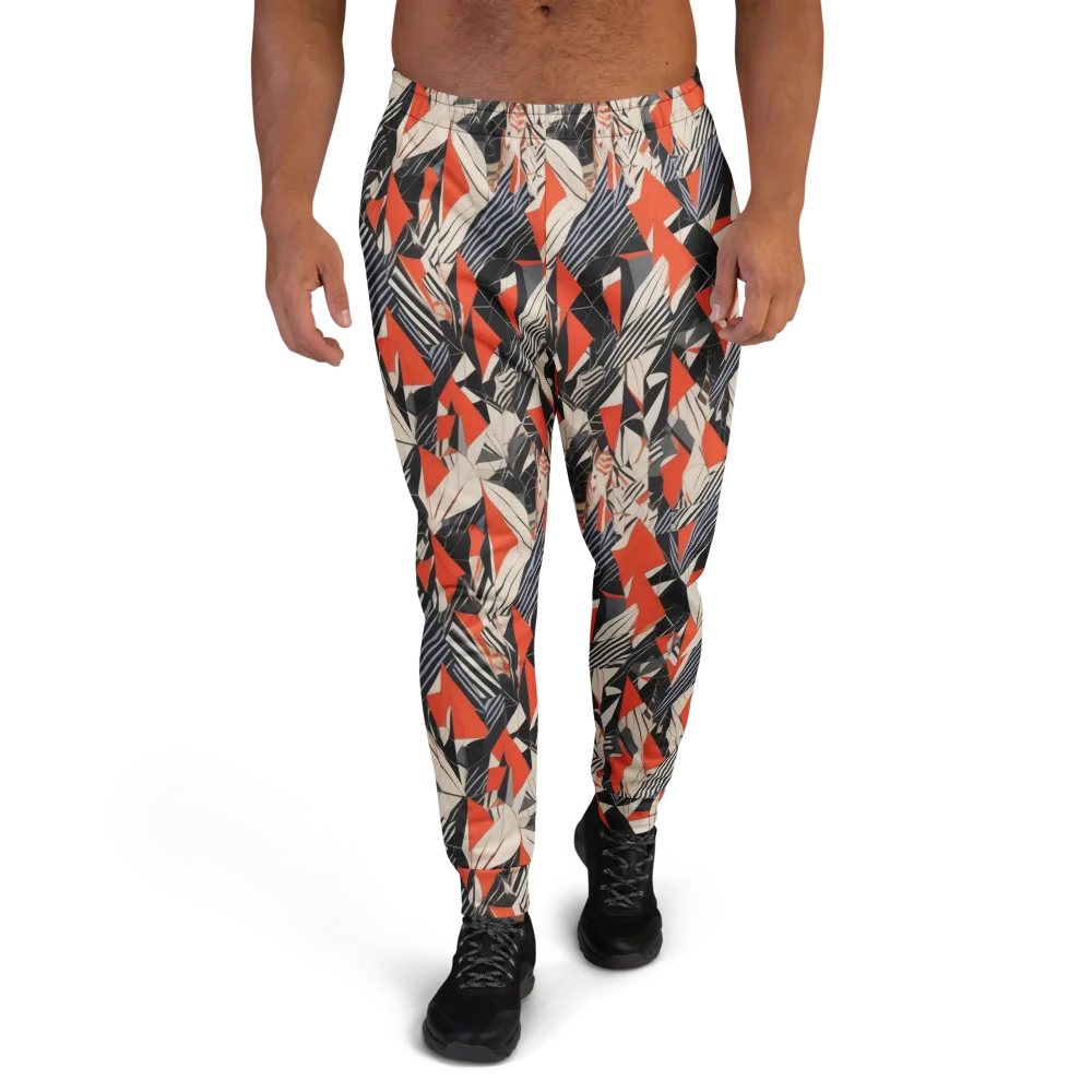 Vermilion Static on Men's Joggers — Front