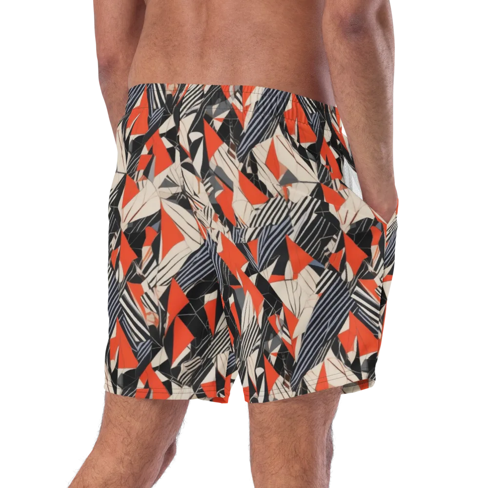 Vermilion Static on Swim Trunks — Right Back