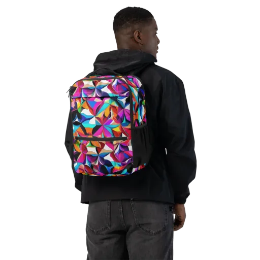 Prismatic Petal Riot on a Utility Backpack