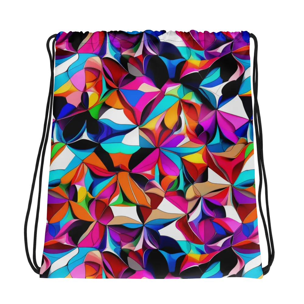 Prismatic Petal Riot on Drawstring Bag — Photo