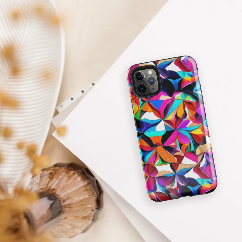 Prismatic Petal Riot on Tough Case for iPhone® — Front
