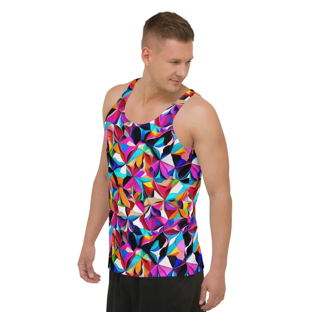 Prismatic Petal Riot on Men's Tank Top — Left Front