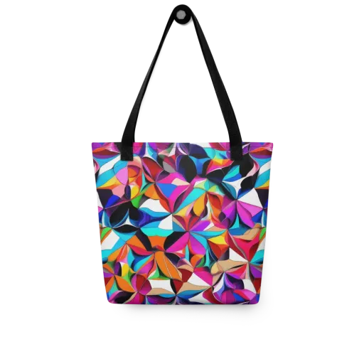 Prismatic Petal Riot on a Tote Bag