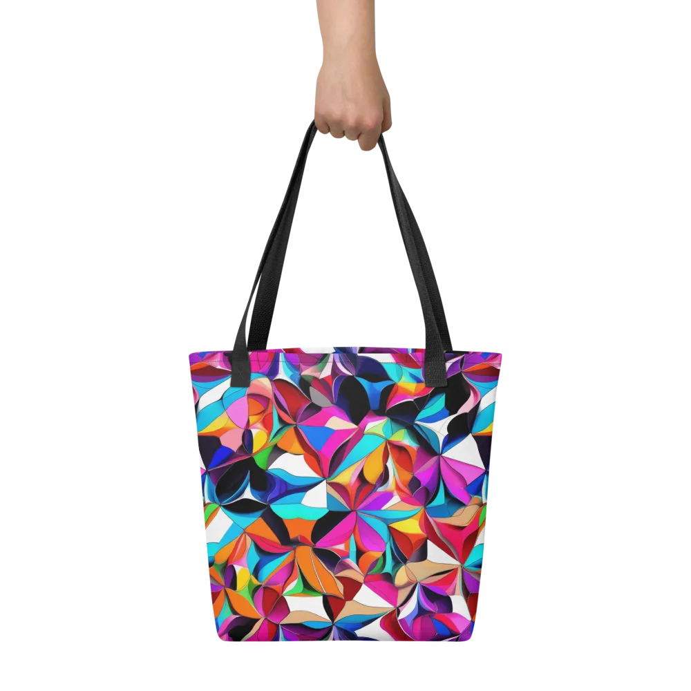 Prismatic Petal Riot on Tote Bag — Front
