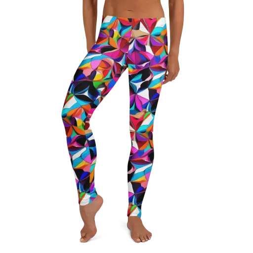 Prismatic Petal Riot on a Leggings