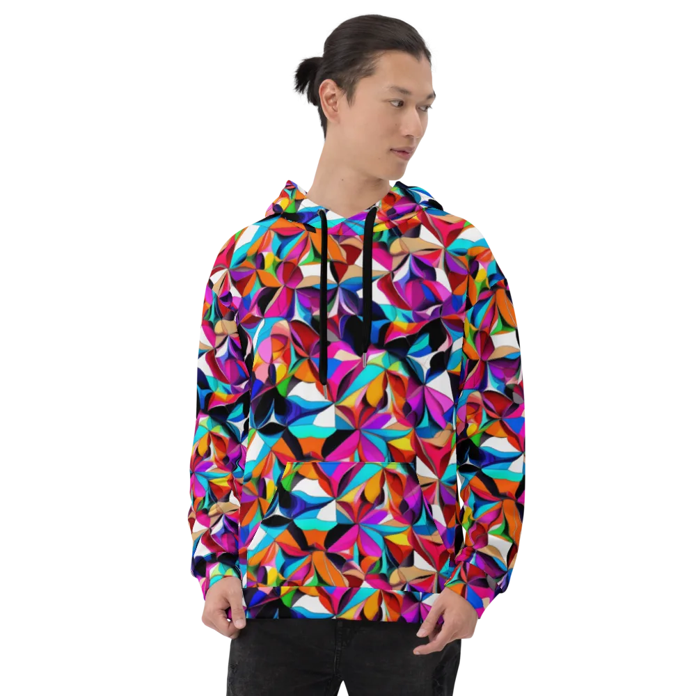 Prismatic Petal Riot on Hoodie — Front