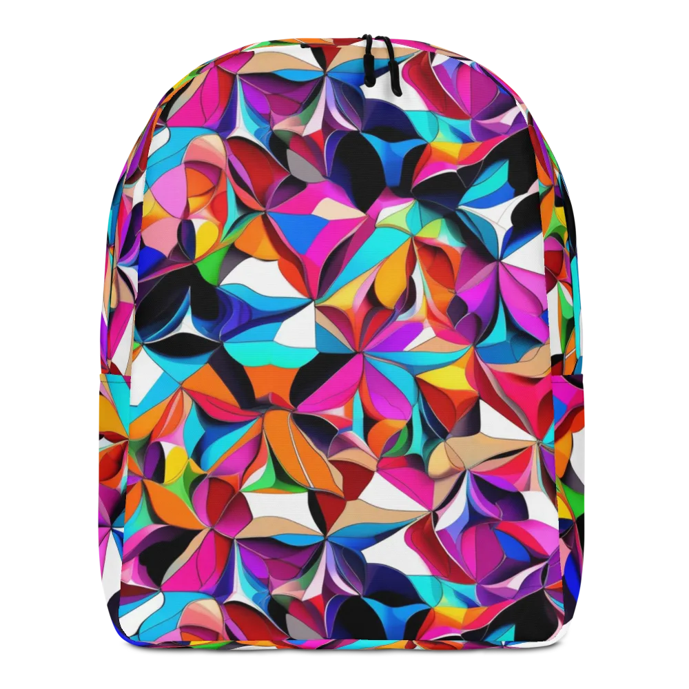 Prismatic Petal Riot on Minimalist Backpack — Front