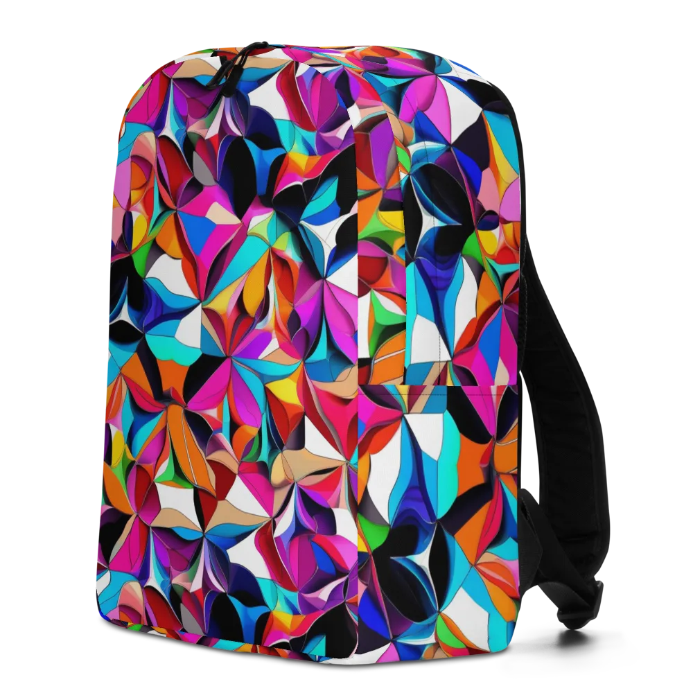 Prismatic Petal Riot on Minimalist Backpack — Left