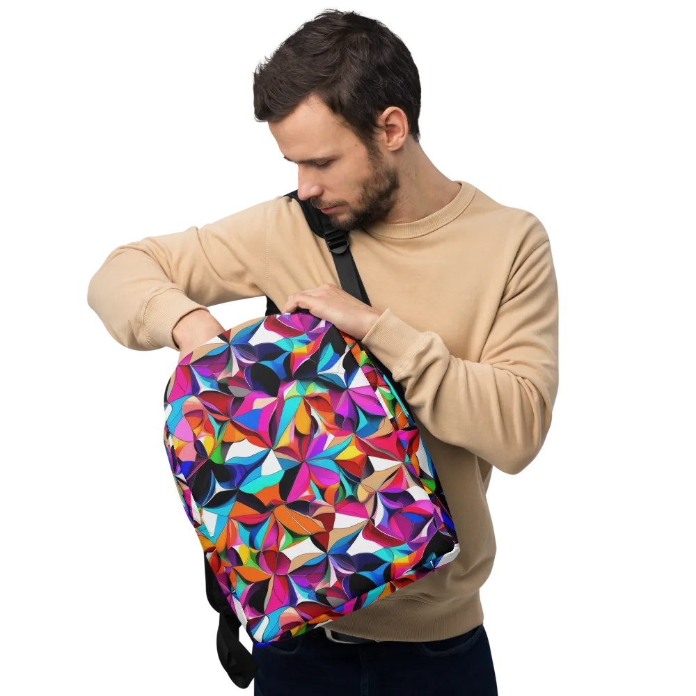 Prismatic Petal Riot on Minimalist Backpack — Front